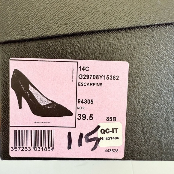 CHANEL Black Satin mesh Captoe CC logo embellished Pointed toe pumps EU 39.5 - Picture 11 of 11